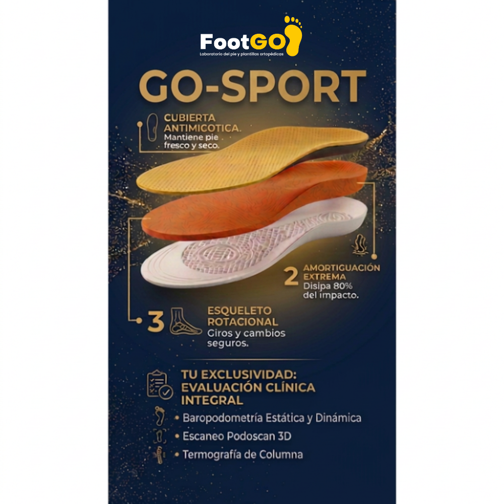 Plantilla Ortopédica Deportiva FootGO SPORT – Máximo Rendimiento y Absorción de Impacto