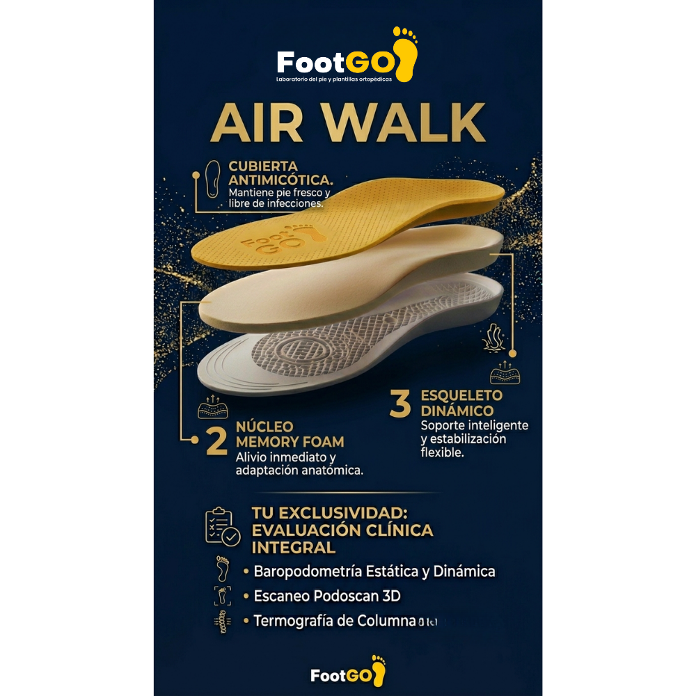 Plantilla Ortopédica FootGO AIR WALK - Confort & Descanso Diario